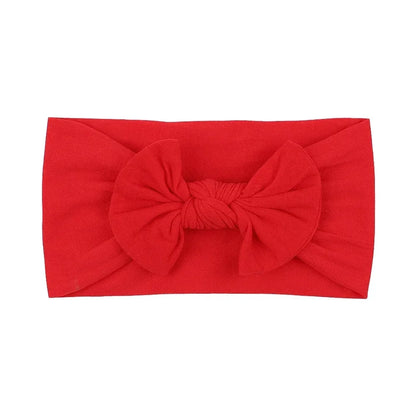 1Pc Simple Solid Color Broadside Bowknot Headband for Baby Girl Elastic Hair Band Basic Turban Headwear Infant Hair Accessories