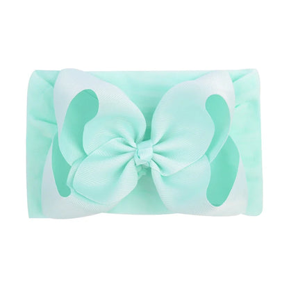 1PC Large Ribbon Bow Headband for Baby Girls Wide Nylon Turban Newborn Bow Headwrap Gift Super Soft Babe Hair Accessories