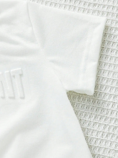 Set Summer Boys Short sleeved Children's White T-shirt New Loose Top Clothes Baby Clothes Casual Shorts Children's Clothing