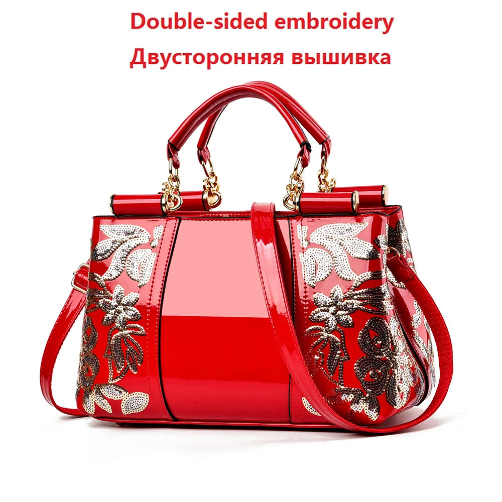 New Patent Leather Shiny Women Bag Fashion Luxury Design Atmospheric Handbag