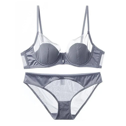 Soft Steel Ring Sexy French Ultra-thin Lace Bra Pure Desire Underwear Panty Suit Women Bras for Women