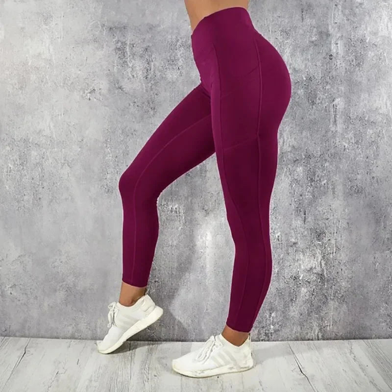 Yoga Women Leggings High Waist Tights with Pocket
