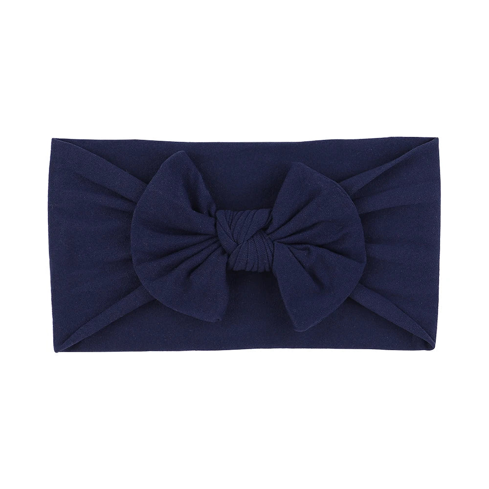Candy Colors Baby Bowknot Hairband Broadside Headband Kids Girls Boutique Elastic Protect Turban Headwear Kids Hair Accessories