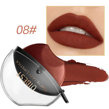 Lip-shaped Lipstick Makeup Lazy Lipstick Velvet Matte Moisturizing Lip Gloss Waterproof Non-stick Cup Long Lasting Makeup