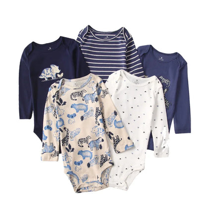 Ircomll 5 PCS Long Sleeve Baby Boys Girls Bodysuit Baby Girl Boy Clothes Infant Bodysuit Sets for Children 0 to 12 months bebe