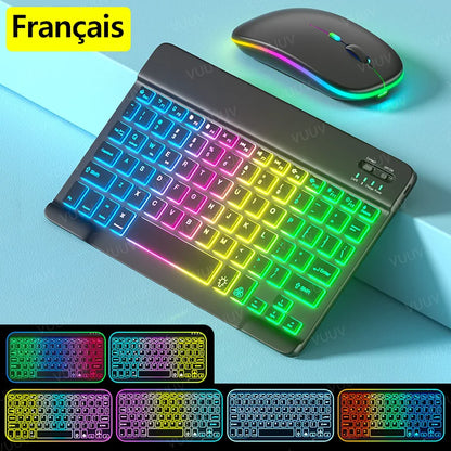 Wireless Bluetooth Keyboard for iPad Tablet Cell Phone Slim Backlit Rechargeable Tablet Keyboard Spanish Korean for Xiaomi Pad 6
