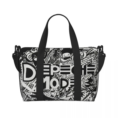 Custom Depeche Cool Mode Tote Bag Women Big Capacity DM Gym Beach Travel Bags