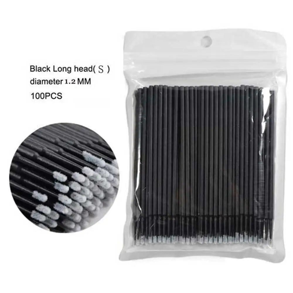 100 Pcs Disposable Handle Microbrush Mascara Wands Micro Brush Applicator Lashes Brushes Eyelash Extension Makeup Tools