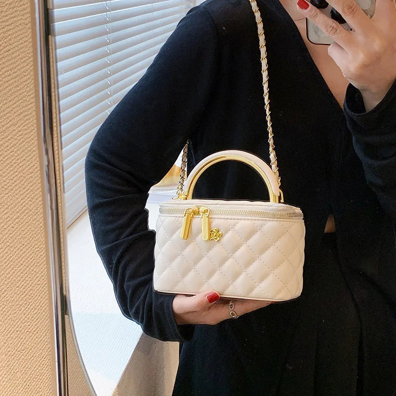 Women PU Leather British Style Handbag Ladies Chain Crossbody Bags