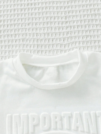 Set Summer Boys Short sleeved Children's White T-shirt New Loose Top Clothes Baby Clothes Casual Shorts Children's Clothing