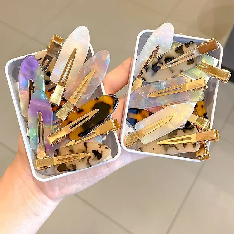 Simple Wild Leopard Seamless Hair Clip Women Acetate Sheet No Bend Bangs Clip Duckbill Clip Hairpins Hair Styling Tool