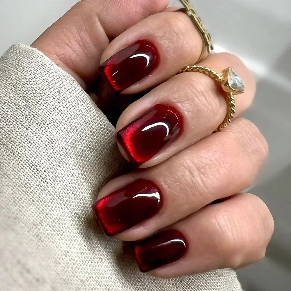 24Pcs French Tip  Press on Nails Short Coffin False Nails Simple Wearable Fake Nails Frosted Full Cover Press on Nail Tips Art