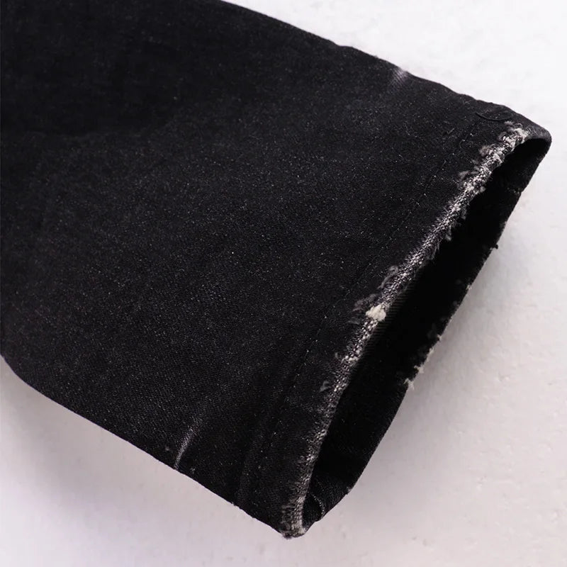 Black Jeans Pants Men Street Vintage Casual Best Quality Hip Hop Trousers