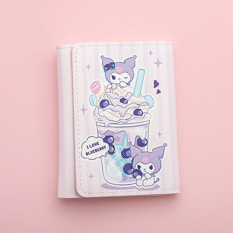 Cartoon Sanrio Kuromi Pochacco Cinnamoroll Multi-slot Wallet Pu Coin Purse With Card Slot Credit ID Card Storager For Women Gift