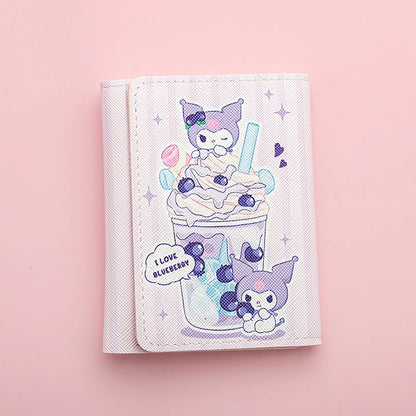Cartoon Sanrio Kuromi Pochacco Cinnamoroll Multi-slot Wallet Pu Coin Purse With Card Slot Credit ID Card Storager For Women Gift