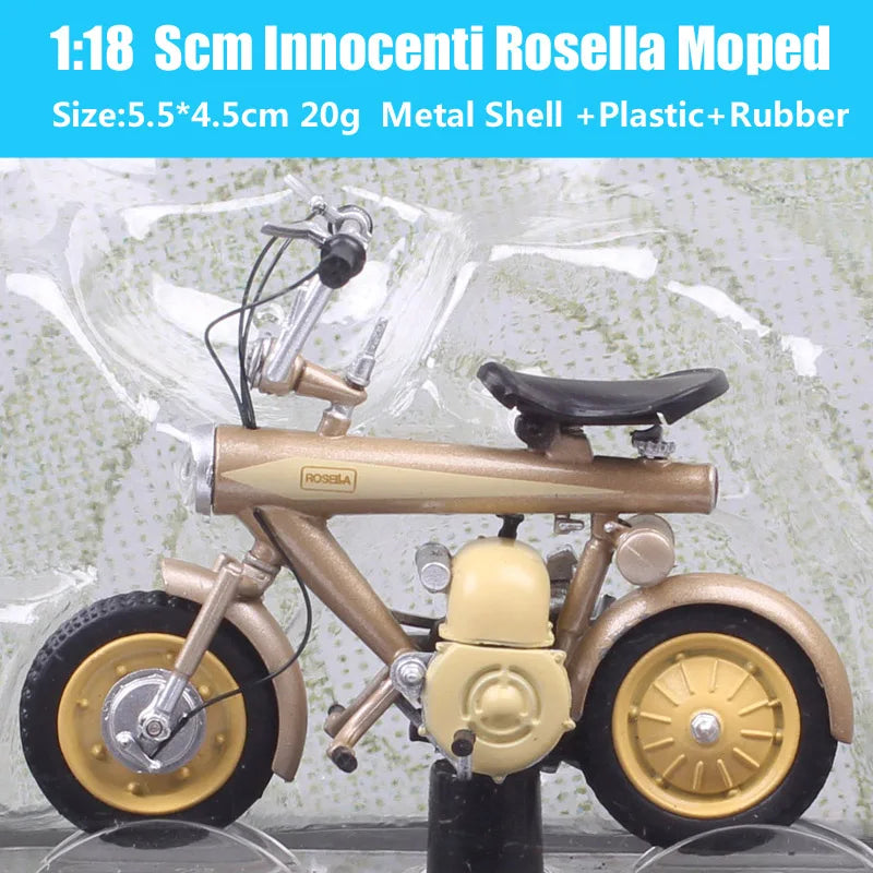1/18 Scale Testi Militar Beta Boy Benelli Motorella Montesa Velosolex 2200 Malaguti Negrini Harvard Moped Model Bike Scooter Toy