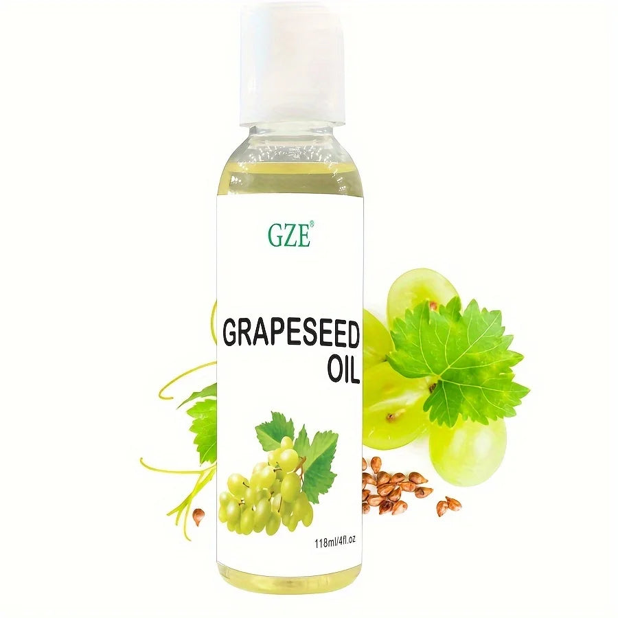 GZE Grapeseed Oil, Skin Care for Sensitive Skin, Light Silky Moisturizer for All Skin Type, Hair Strengthens Vegan Thickening