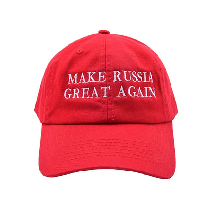 Make Russia Great Again Letter Embroidery Men Shade Baseball Cap Red Adjustable Flat Top Women Fisherman'S Hat Dad Cap