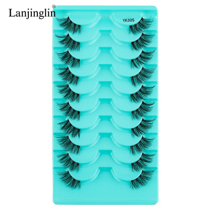 Half Eye Lashes 3/10 Pairs 3D Mink Lashes Natural/Dramatic Handmade Reusable False Eyelashes Extension Make up Tools Faux Cils