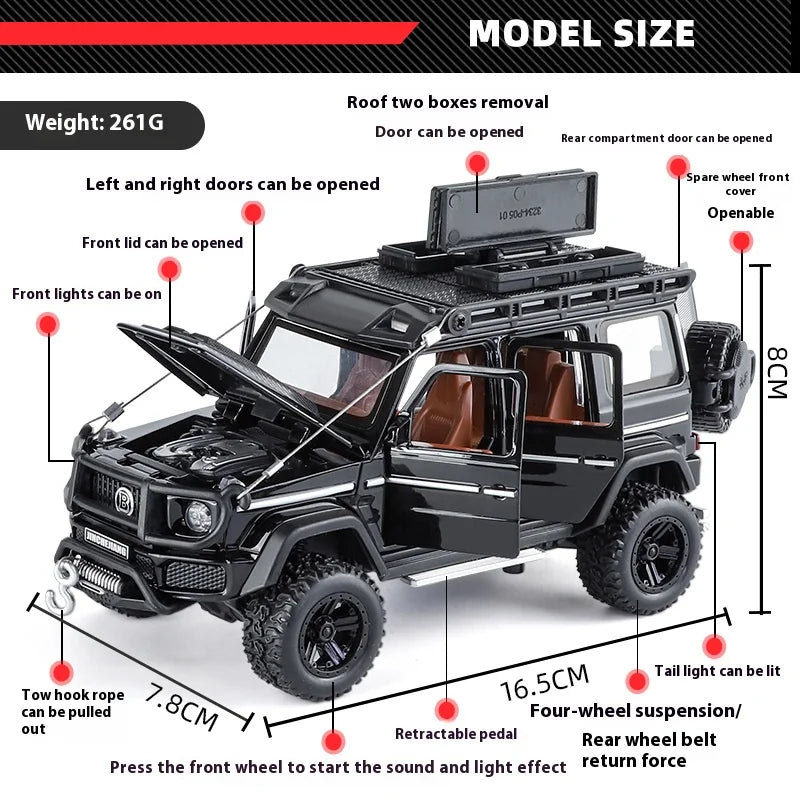 1:32 Mercedes Benz BRABUS G550 Modified 4*4 Off Road SUV Alloy