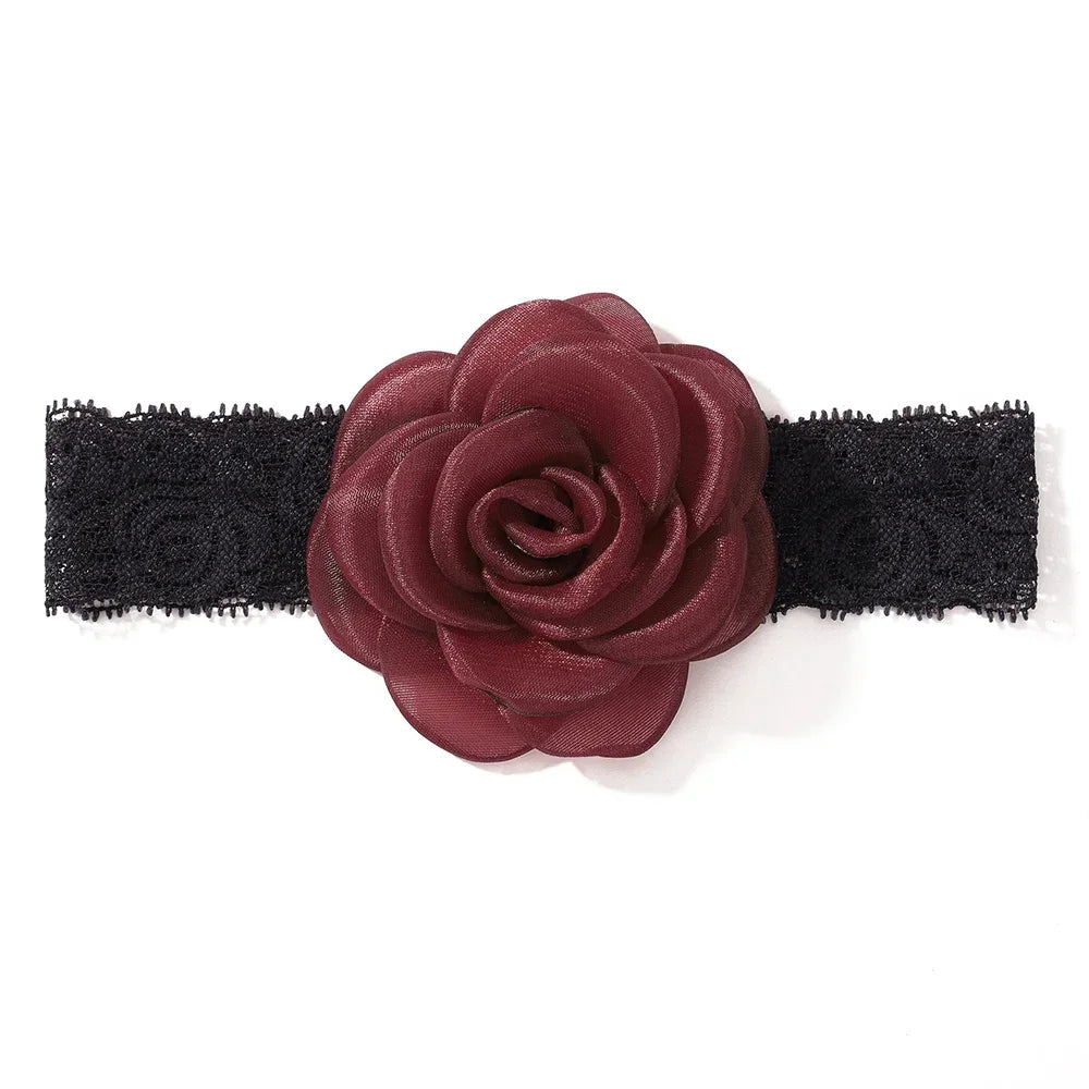 1Pc Baby Nylon Headscarf Astique Suitable Newborn Girl Flower Handmade Headband Elastic Hairband Turban Toddler Hair Accessories