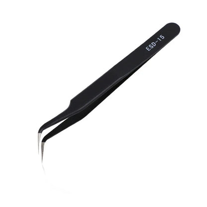 1/2Pcs Stainless Steel Curved Straight Black Tweezer Nail Art Rhinestones Nipper Picking Tool
