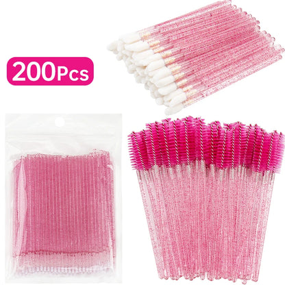 200 Pcs Eyelash Extension Makeup Set Special Eyelash Removal Micro Brush Lipline Brush