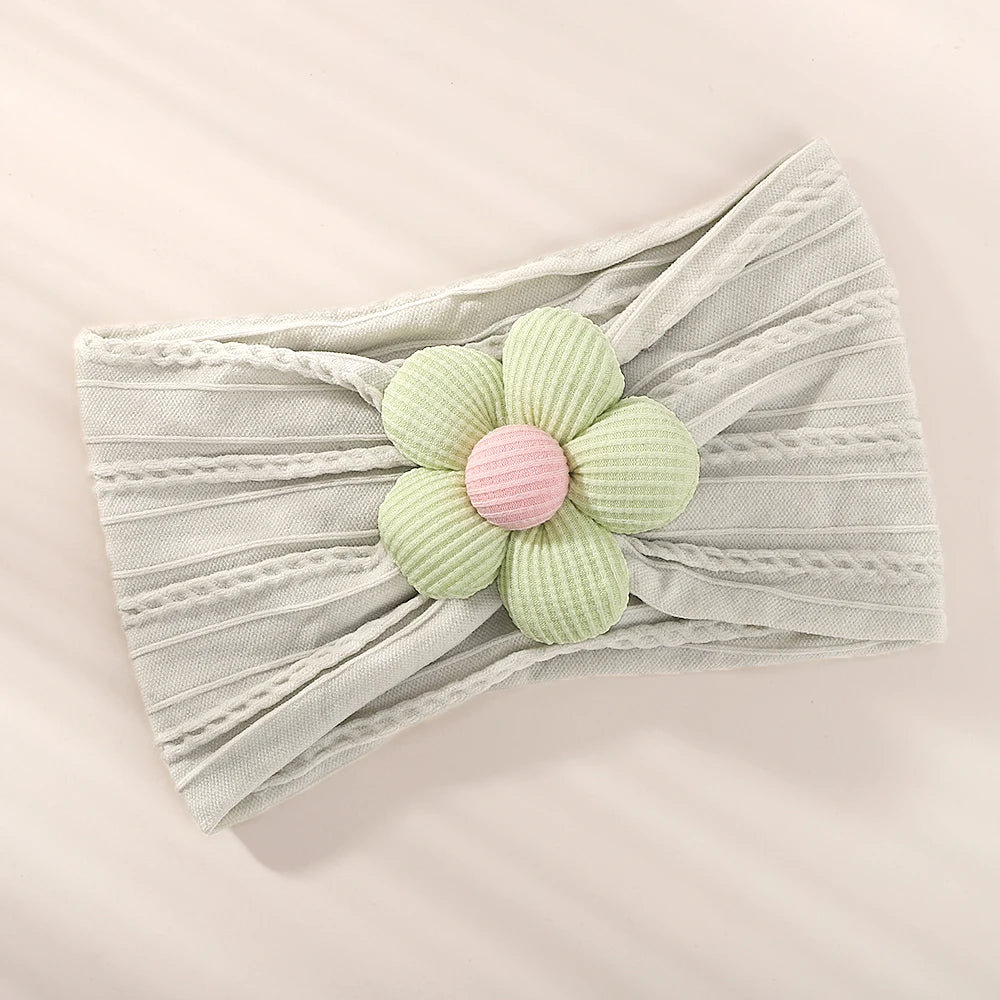 Big Flower Nylon Girl Hairband Elastic Soft Baby Headband For Children Turban Headwear For Newborn Baby Kids Hair Accessories