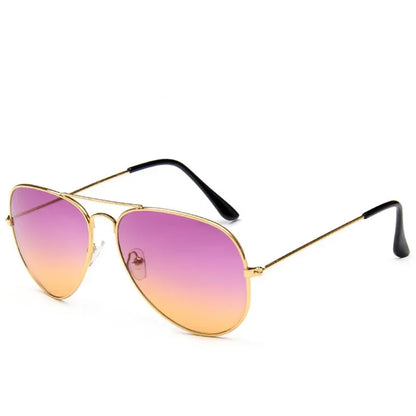 LeonLion Double Colors Gradient Sunglasses Women Alloy Mirror Glasses Lady Retro Metal Glasses Lunette De Soleil Femme