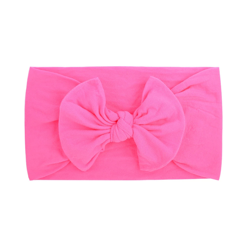 48 colors Baby Bowknot Hairband Broadside Headband Kids Girls Boutique Elastic Protect Turban Headwear Baby Hair Accessories