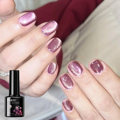 8ML Magnetic Cat Eye Gel Nail Polish Crystal Glassy Romantic Soak Off UV LED Gel Moonlight for Holiday DIY Art Party Birthday