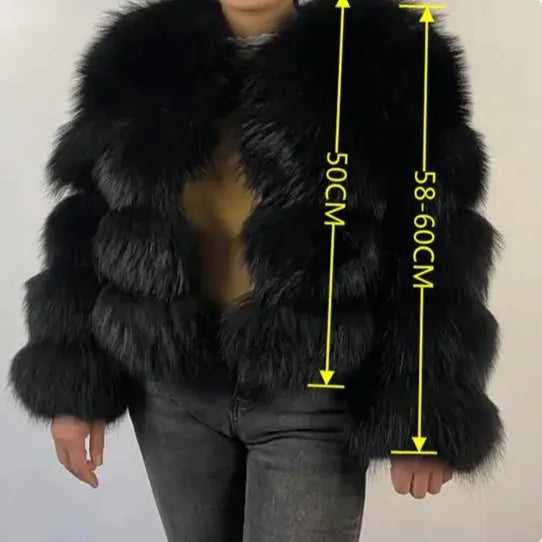 Raccoon Fur Jacket Autumn Winter Faux Fur Fox Coats Short Coat