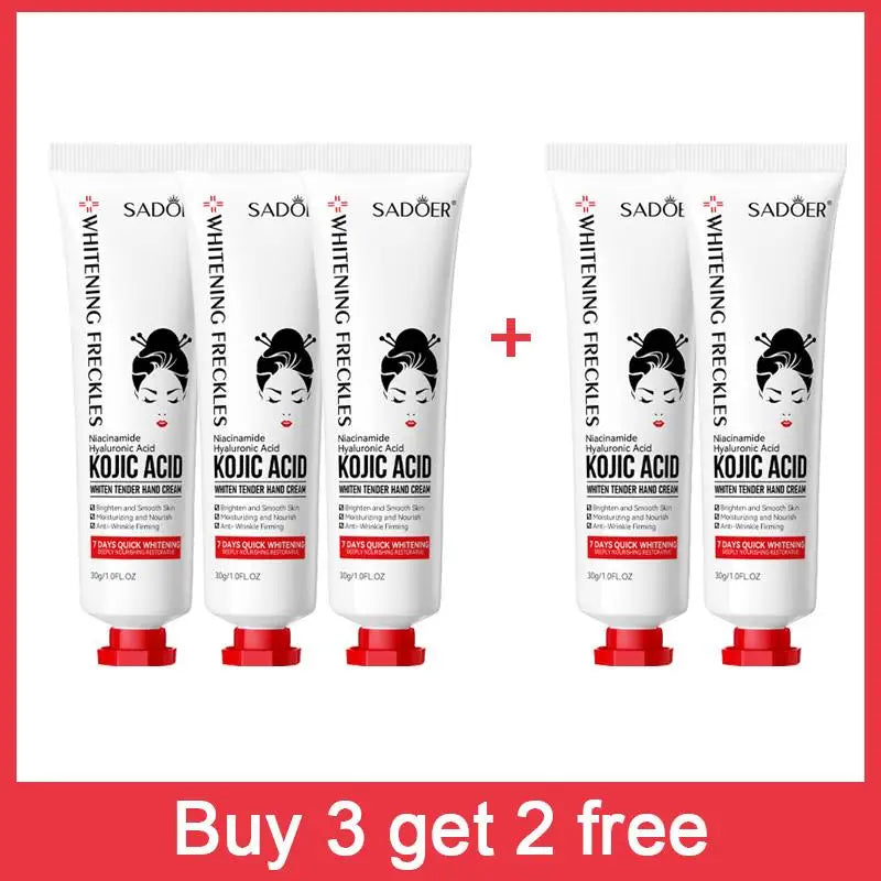 Kojic Acid Whiten Hand Cream,Moisturizing Nourishing Niacinamide Hyaluronic Acid Tender Hand Lotion,Foot Skin Care Products