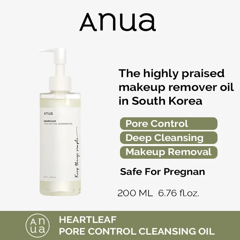 Anua Heartleaf Pore Control Cleansing Oil Deep Clean Make Up Remover And Blackheads Removal 200ML anua skin care product