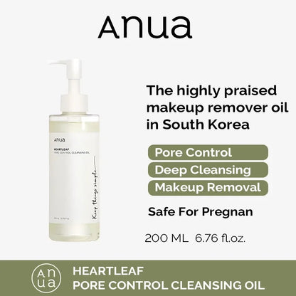 Anua Heartleaf Pore Control Cleansing Oil Deep Clean Make Up Remover And Blackheads Removal 200ML anua skin care product