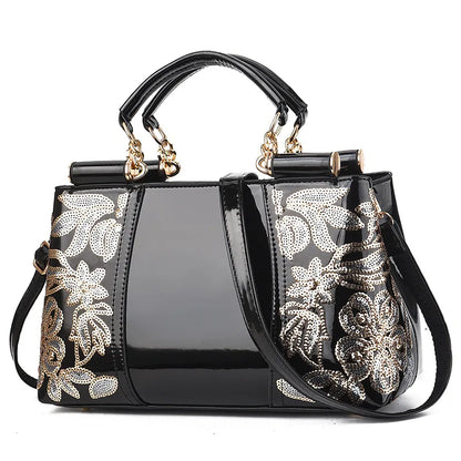 New Patent Leather Shiny Women Bag Fashion Luxury Design Atmospheric Handbag