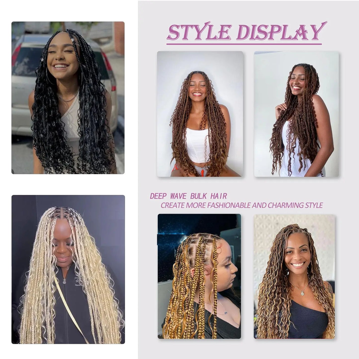 Boho Braids Wet and Wave Deep Wave braiding hair