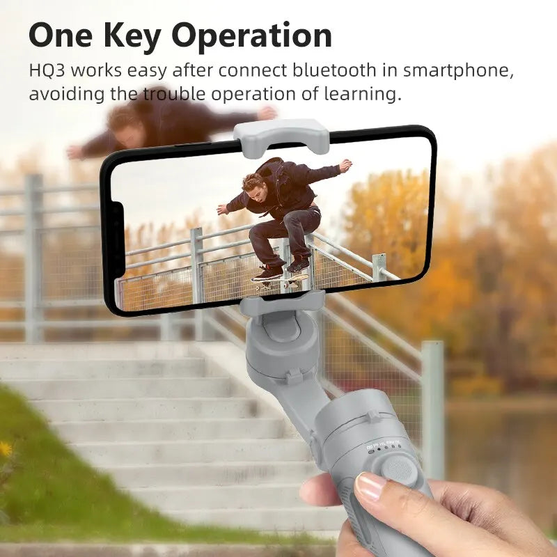 HQ3 3-Axis Gimbal Stabilizer for Smartphone Handheld Phone Video Record, Android iPhone Tiktok Vlog Cellphone Stabilizer