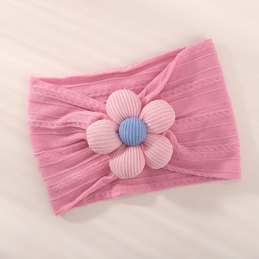 Big Flower Nylon Girl Hairband Elastic Soft Baby Headband For Children Turban Headwear For Newborn Baby Kids Hair Accessories