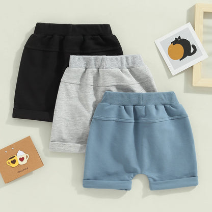 Kids Toddler 3 Pack Shorts Set Casual Solid Loose Drawstring Shorts