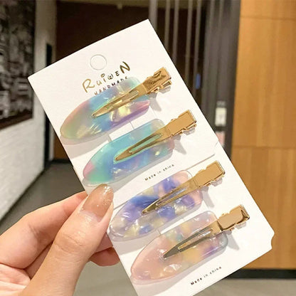 Simple Wild Leopard Seamless Hair Clip Women Acetate Sheet No Bend Bangs Clip Duckbill Clip Hairpins Hair Styling Tool