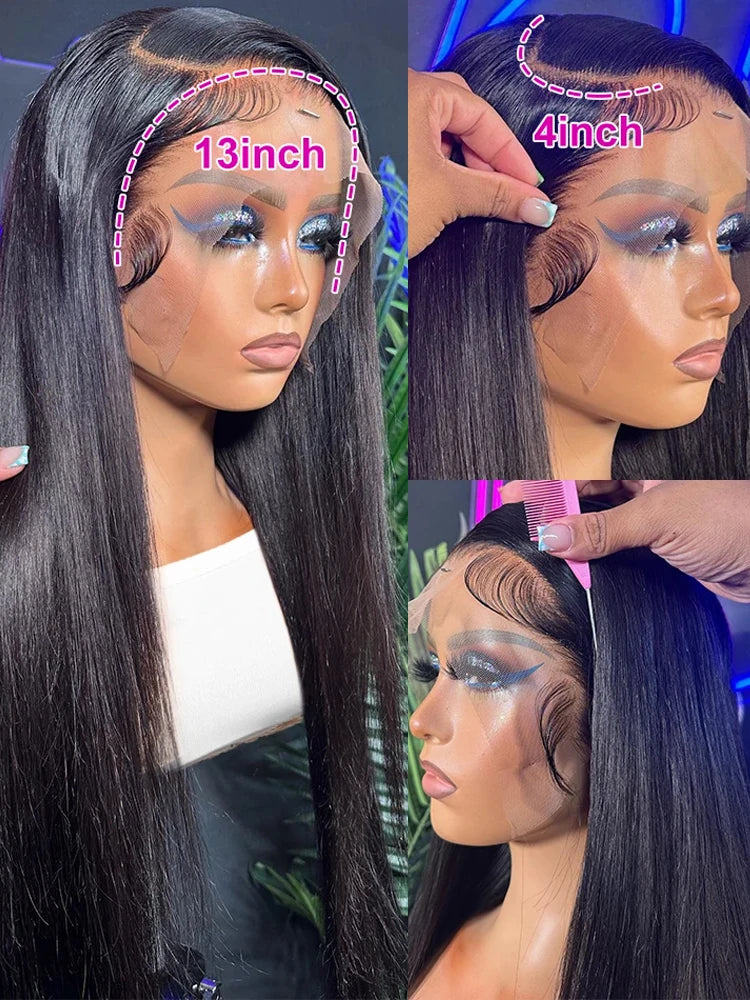 Hair Bone Straight 13x6 Hd Transparent Human Hair Wig
