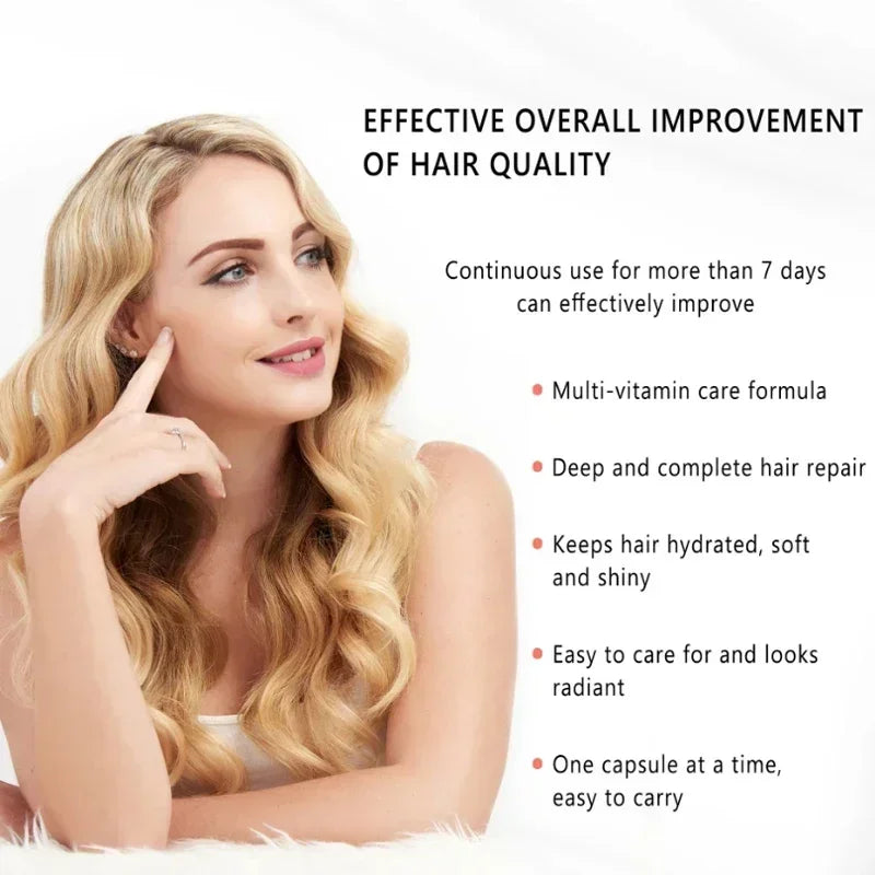 40 Pills Hair Care Capsules Hair Dryness Split Ends Treatment Repairing Essence Oil Moisturizing Smoothing Nourish Frizzy Hair