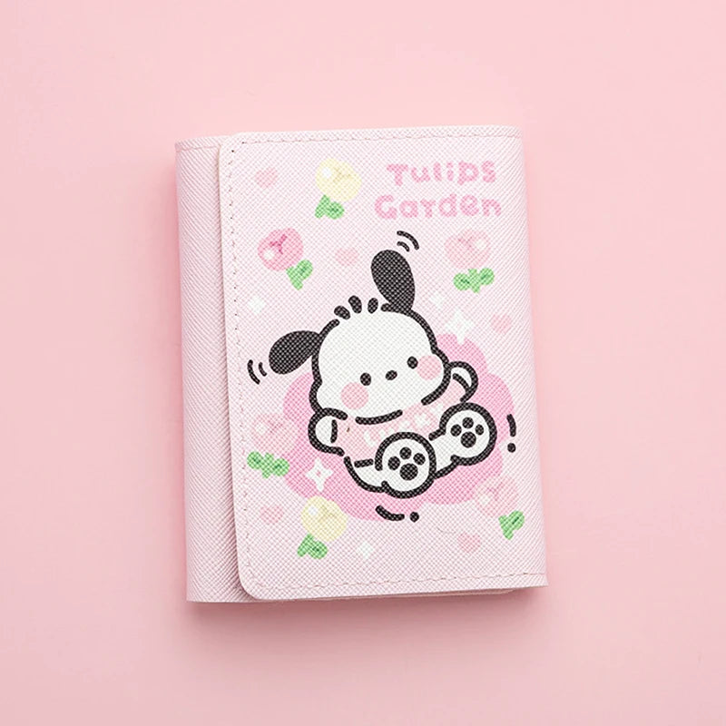 Cartoon Sanrio Kuromi Pochacco Cinnamoroll Multi-slot Wallet Pu Coin Purse With Card Slot Credit ID Card Storager For Women Gift