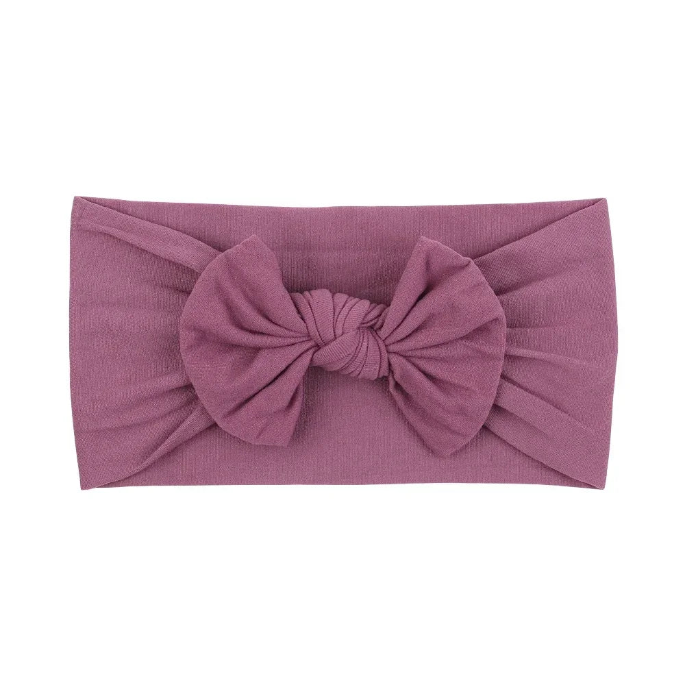 1Pc Simple Solid Color Broadside Bowknot Headband for Baby Girl Elastic Hair Band Basic Turban Headwear Infant Hair Accessories