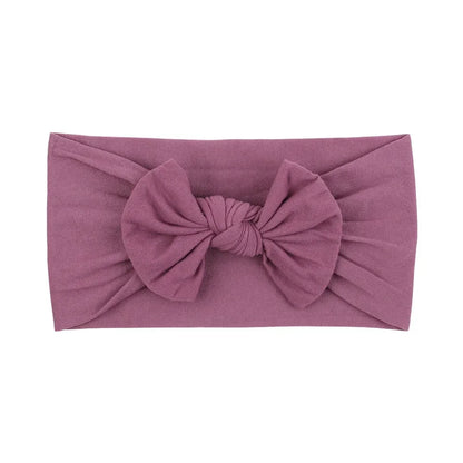 1Pc Simple Solid Color Broadside Bowknot Headband for Baby Girl Elastic Hair Band Basic Turban Headwear Infant Hair Accessories