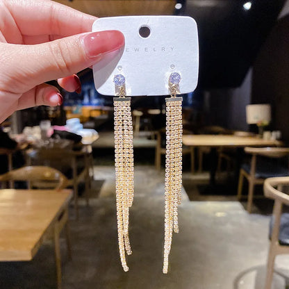 Fashion Trend Unique Design Elegant Delicate Luxurious Zirconia Leaf Tassel Earrings High Jewelry Wedding Party Gifts For Women