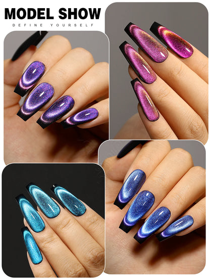 YOKEFELLOW 2025 New Dreamland Cat Eye Gel Nail Polish 10ml Dual Gloss Dreamland Color Soak Off Cat Magnetic UV Gel Varnish DIY