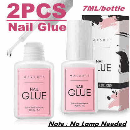 Makartt Solid Nail Glue for Press on Nails, Nail Glue Remover for UV Nail Glue