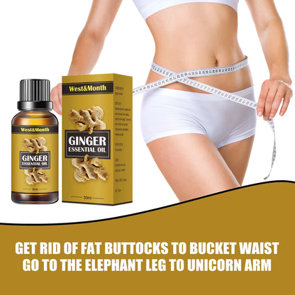 Natural Ginger Oil Lymphatic Drainage Therapy Full Body S-limming Thin Leg Remove Cellulite Sculpting Weight Loss Massage Oil